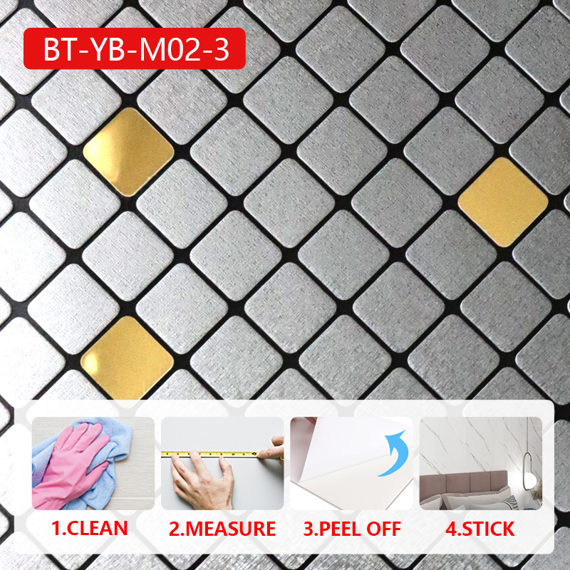 modern design ixpe self-adhesive wall covering Waterproof mosaic wall sticker for kitchen bathroom