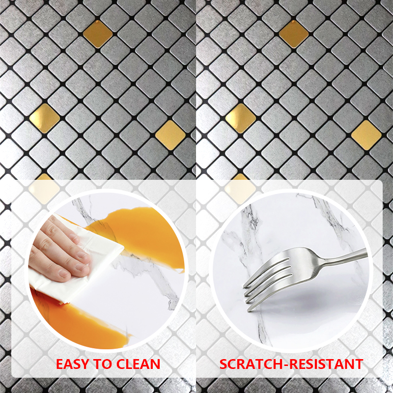 modern design ixpe self-adhesive wall covering Waterproof mosaic wall sticker for kitchen bathroom
