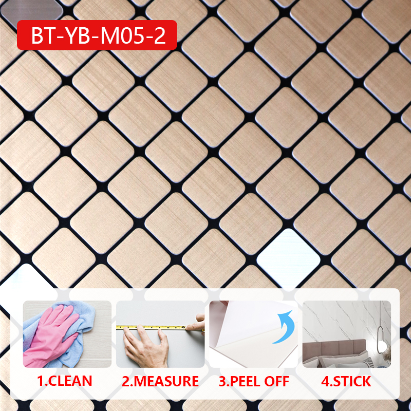 Eco-Friendly decorative 3 d IXPE wall sticker Soundproof self adhesive mosaic sticker for kitchen ba