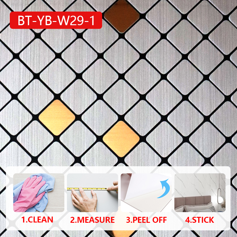 Eco-Friendly decorative 3 d IXPE wall sticker Soundproof self adhesive mosaic sticker for kitchen ba