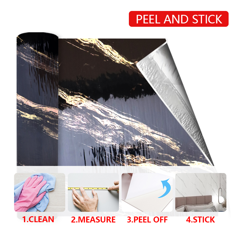Easy Clean Surface Self-Adhesive Wall Paper Marble Sheet Sticker for Living Room and Bedroom