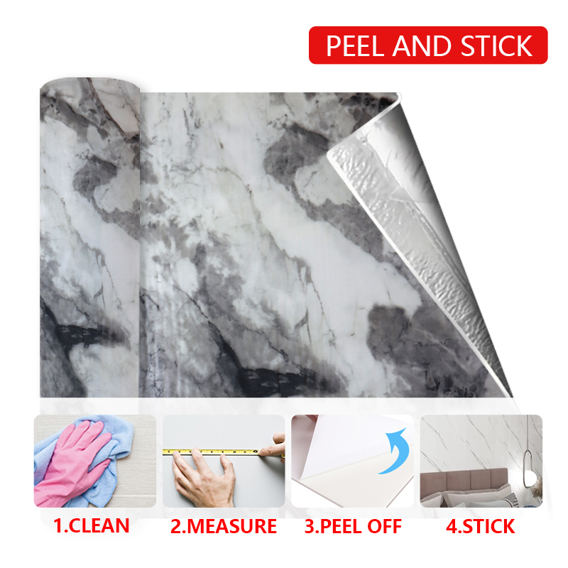 Easy DIY Installation Spanish Style Papel Tapiz Marble Wall Sticker with Metallic Accents