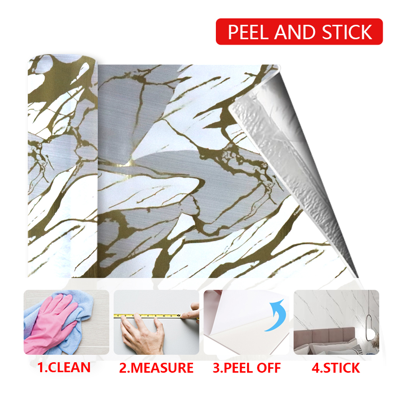 Removable Reusable Design Premium Marble Wall Sticker Peel and Stick Wallpapers for Easy Home Decoration