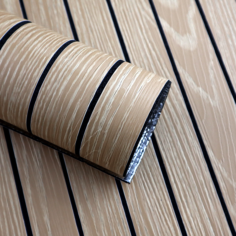 new design indoor decoration self adhesive wall sticker wood veneer fluted wall sticker for home office