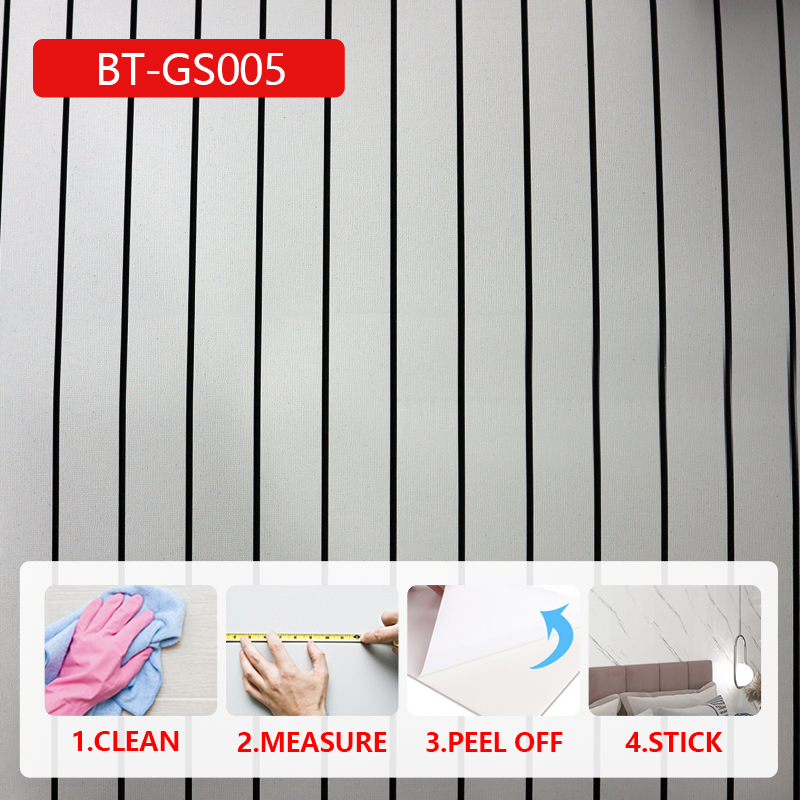 fashion wood grain self-adhesive ixpe fluted wall panel sticker 3d grille wall sticker for wall deco