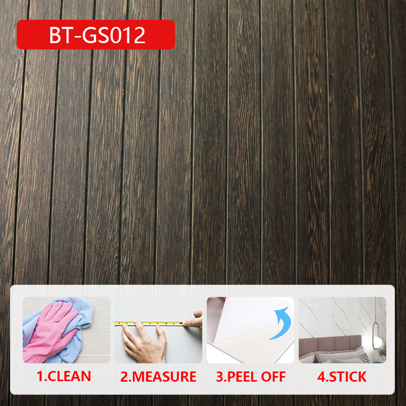 modern design living room tv background fluted wall sticker 3d wood grain IXPE pvc self-adhesive wal