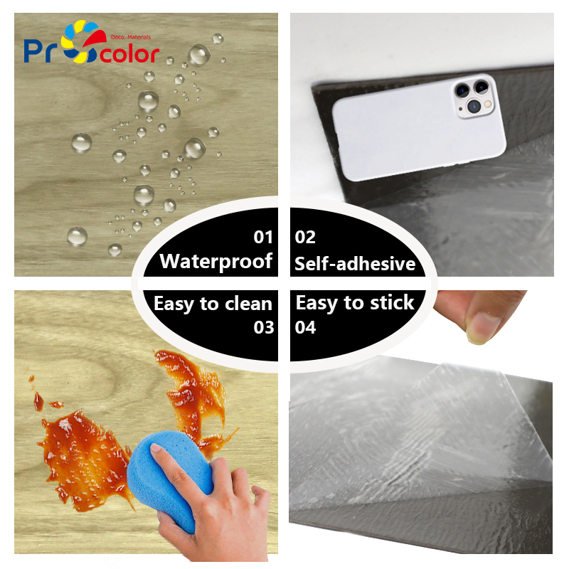 Modern style wood pattern waterproof self adhesive pvc lvt vinyl flooring tiles for house Indoor Decoration