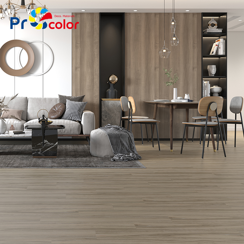 Wholesale Stylish wood grain pvc flooring waterproof self adhesive vinyl floor tiles for interior decoration